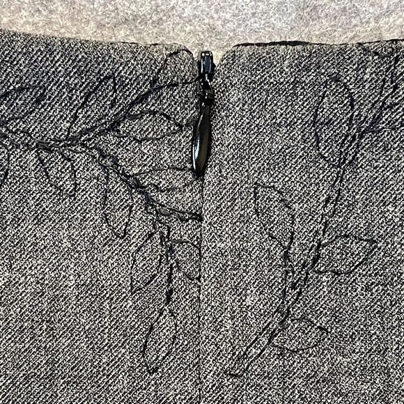 Harold's Dress Women's Size 8 Gray Wool Sleeveless Floral Pencil Embroidered EUC - Picture 15 of 16